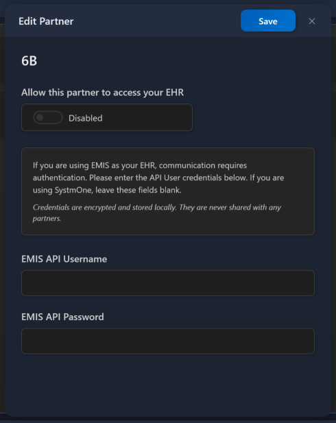Partner Configuration View